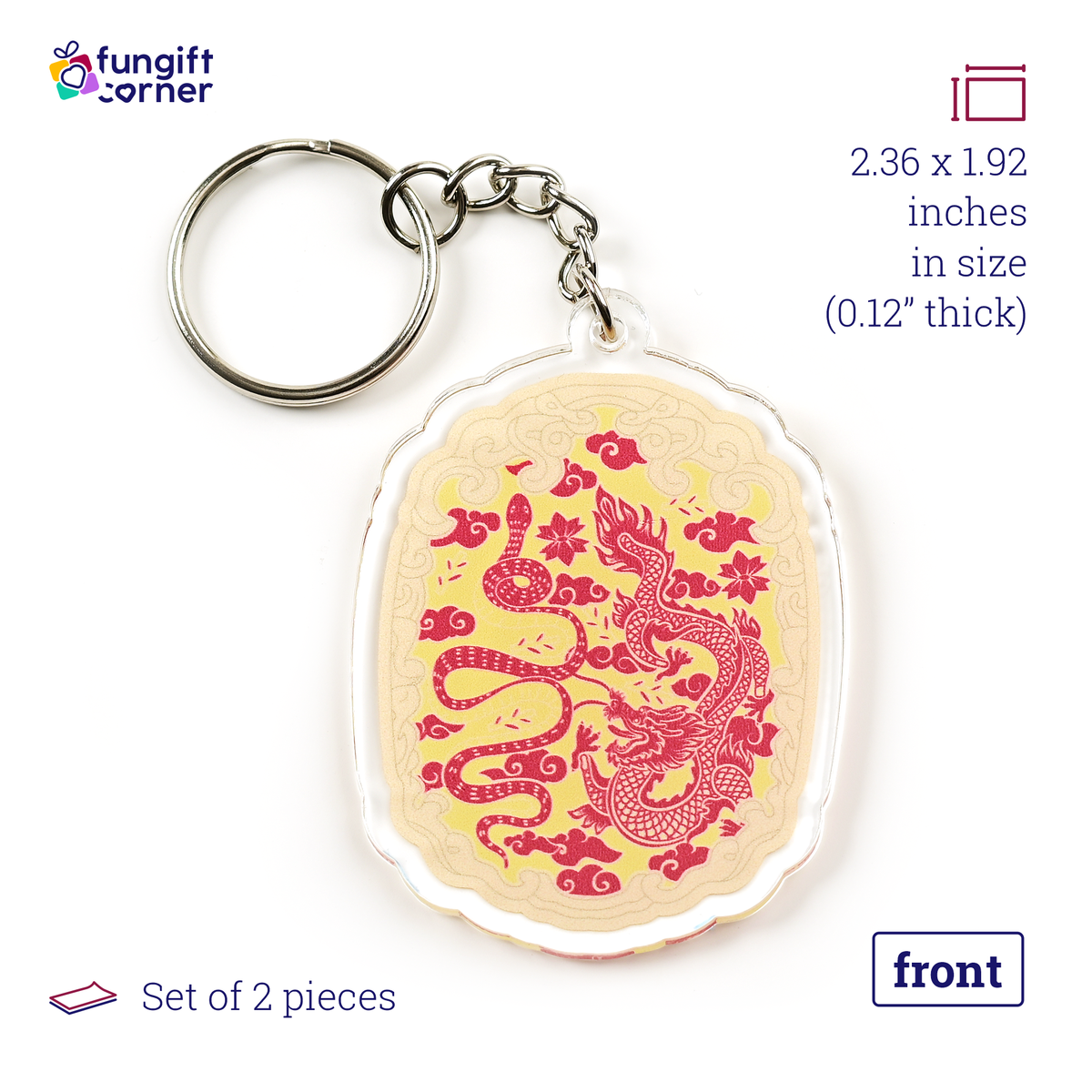 Heaven Seal Amulet Feng Shui Amulet Keychains (2 Pack)