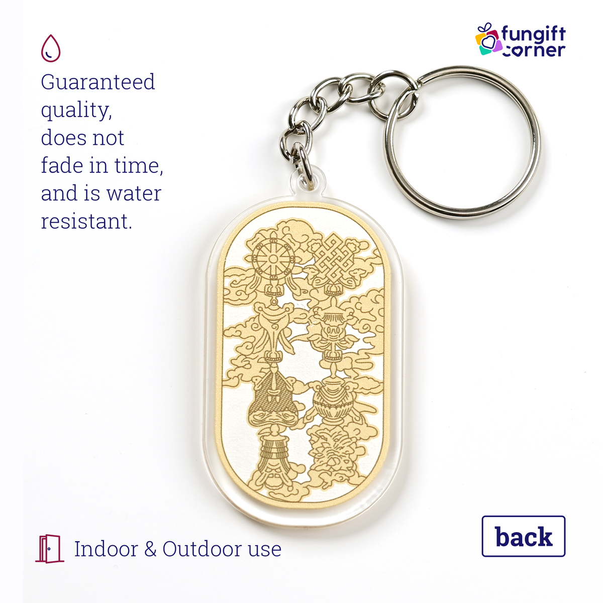 Five Element Pagoda Amulet Feng Shui Keychains (2 Pack)
