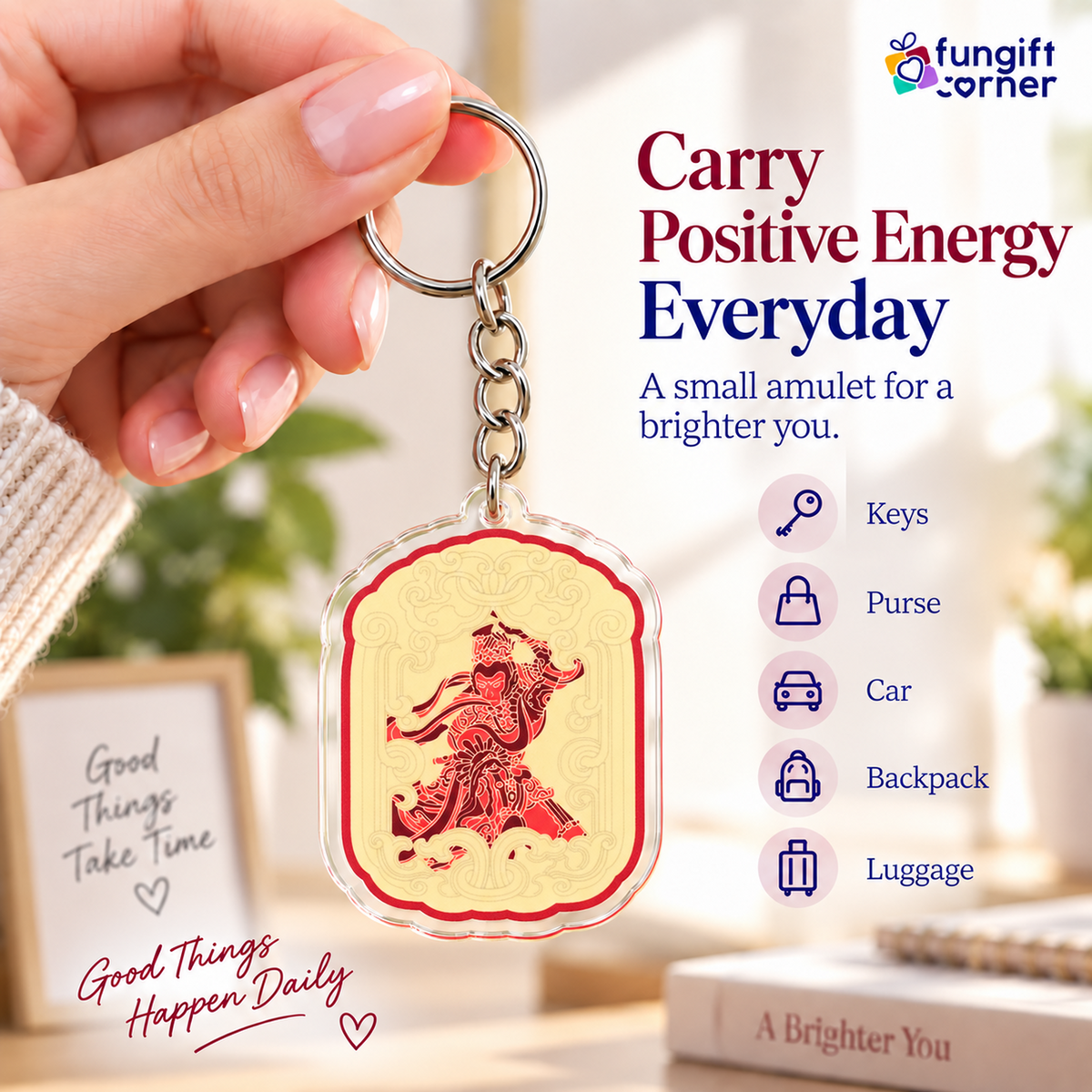 Earth Seal Talisman Feng Shui Keychains (2 Pack)