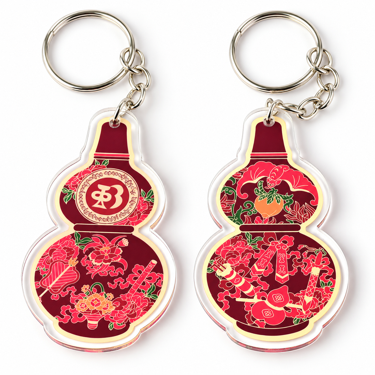 Abundance Wu Lou Amulet Feng Shui Keychains (2 Pack)