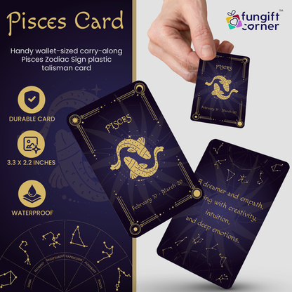Pisces Zodiac Gift Set, Astrology Horoscope Keychain and Card, Unique Pisces Birthday Gift for Women and Men, February March Zodiac Sign Constellation Accessory, Made in USA (2-Pack)