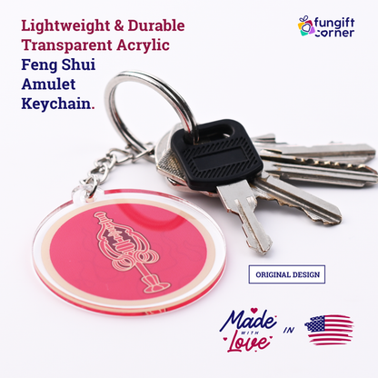 Ksiddigarbha Fireball Feng Shui Amulet Keychains, Acrylic (2 Pack)