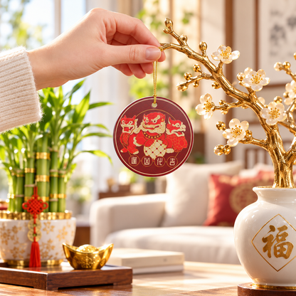 Three Celestial Guardians Feng Shui Ceramic Amulet – Chi Lin, Pi Yao and Fu Dog