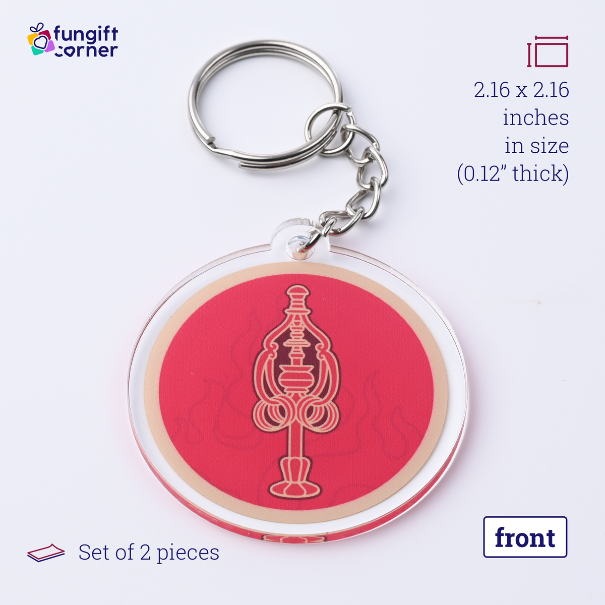 Ksiddigarbha Fireball Feng Shui Amulet Keychains, Acrylic (2 Pack)