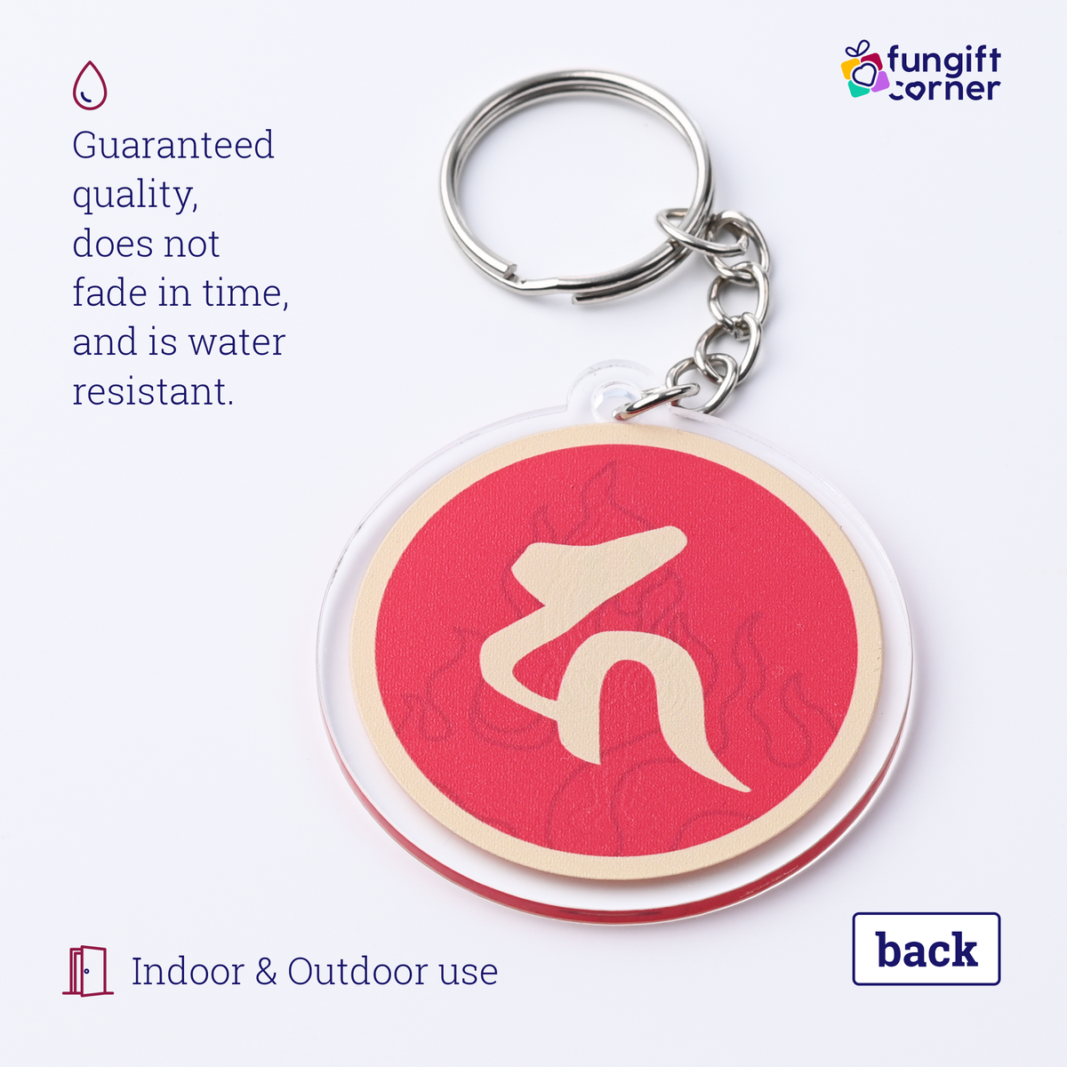 Ksiddigarbha Fireball Feng Shui Amulet Keychains, Acrylic (2 Pack)