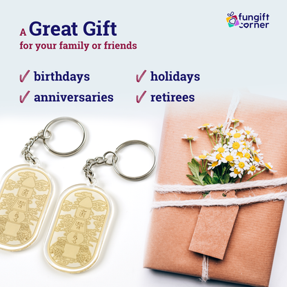 Five Element Pagoda Amulet Feng Shui Keychains (2 Pack)