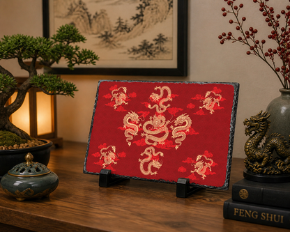 Nine Dragons Feng Shui Slate Plaque