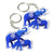 Set of 2 Anti Burglary Amulet Keychains with Blue Elephant and Rhino, Feng Shui Symbol for Protection 2.27"L x 2.15W x 0.16"H, Lightweight and Durable Transparent Acrylic, Split Ring Closure Keychains - Store Feng Shui