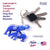 Set of 2 Anti Burglary Amulet Keychains with Blue Elephant and Rhino, Feng Shui Symbol for Protection 2.27"L x 2.15W x 0.16"H, Lightweight and Durable Transparent Acrylic, Split Ring Closure Keychains