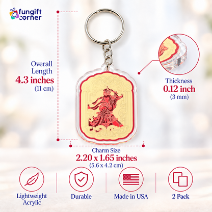 Earth Seal Talisman Feng Shui Keychains (2 Pack)