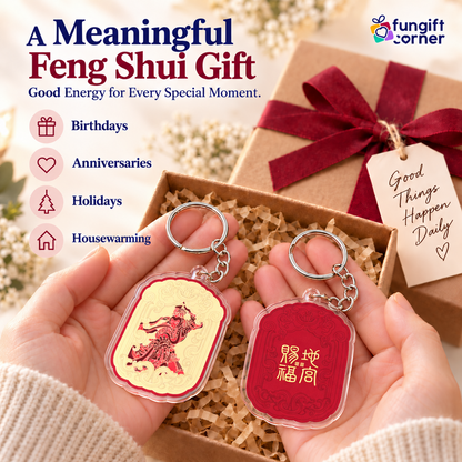 Earth Seal Talisman Feng Shui Keychains (2 Pack)