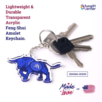Big Money Bull Amulet Feng Shui Keychains (2 Pack)