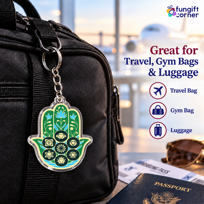 Hamsa Hand Life Force Amulet Feng Shui Keychains (2 Pack)