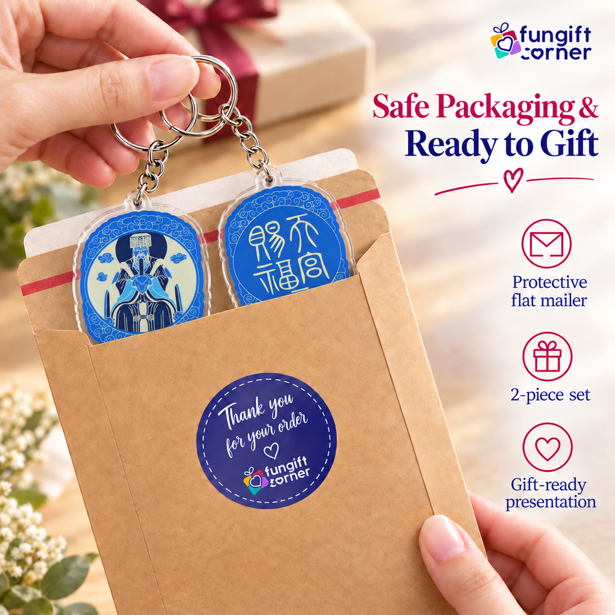 Heaven Seal Talisman Feng Shui Keychains (2 Pack)