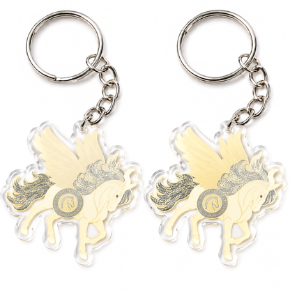 Feng Shui Sky Unicorn with Spirit Essence Amulet Keychains (2 Pack)
