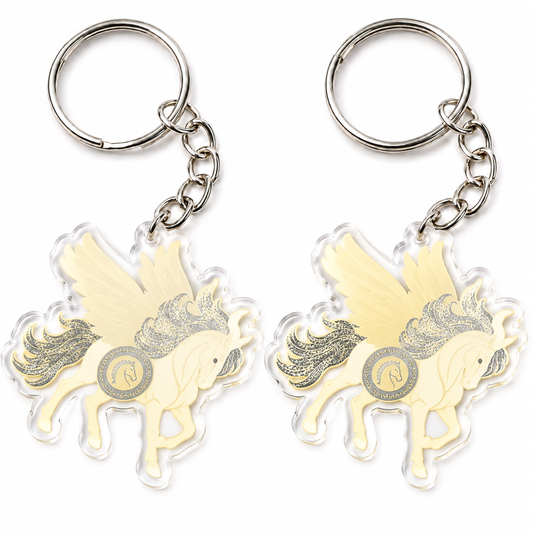 Feng Shui Sky Unicorn with Spirit Essence Amulet Keychains (2 Pack)