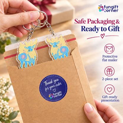 Sky Deer Spirit Essence Amulet Keychains, Acrylic (2 Pack)