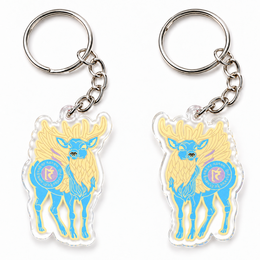 Sky Deer Spirit Essence Amulet Keychains, Acrylic (2 Pack)