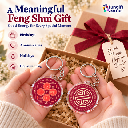 Sum of Ten Feng Shui Amulet Feng Shui Keychains (2 Pack)