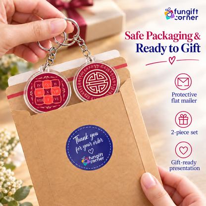 Sum of Ten Feng Shui Amulet Feng Shui Keychains (2 Pack)