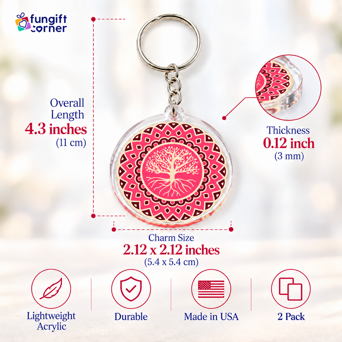 Feng Shui Amulet to Boost Reducing Energy Keychains (2 Pack)