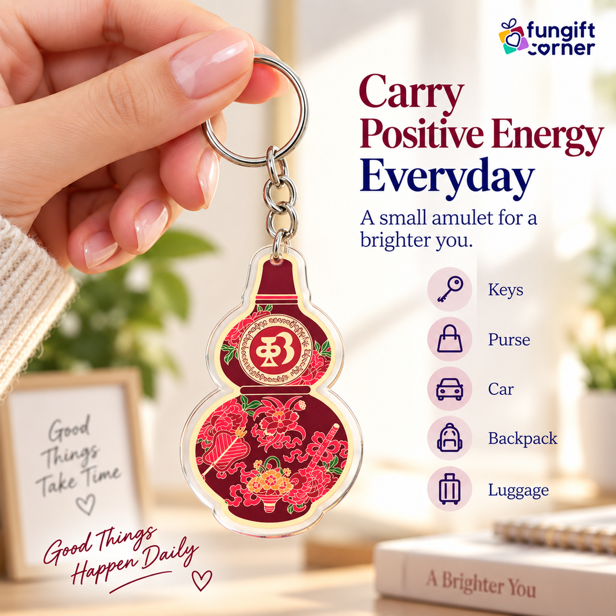 Abundance Wu Lou Amulet Feng Shui Keychains (2 Pack)