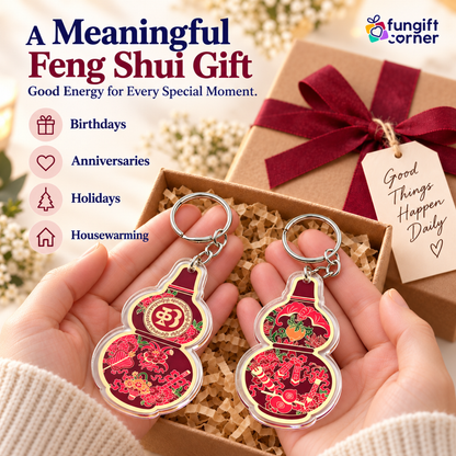 Abundance Wu Lou Amulet Feng Shui Keychains (2 Pack)