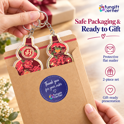 Abundance Wu Lou Amulet Feng Shui Keychains (2 Pack)